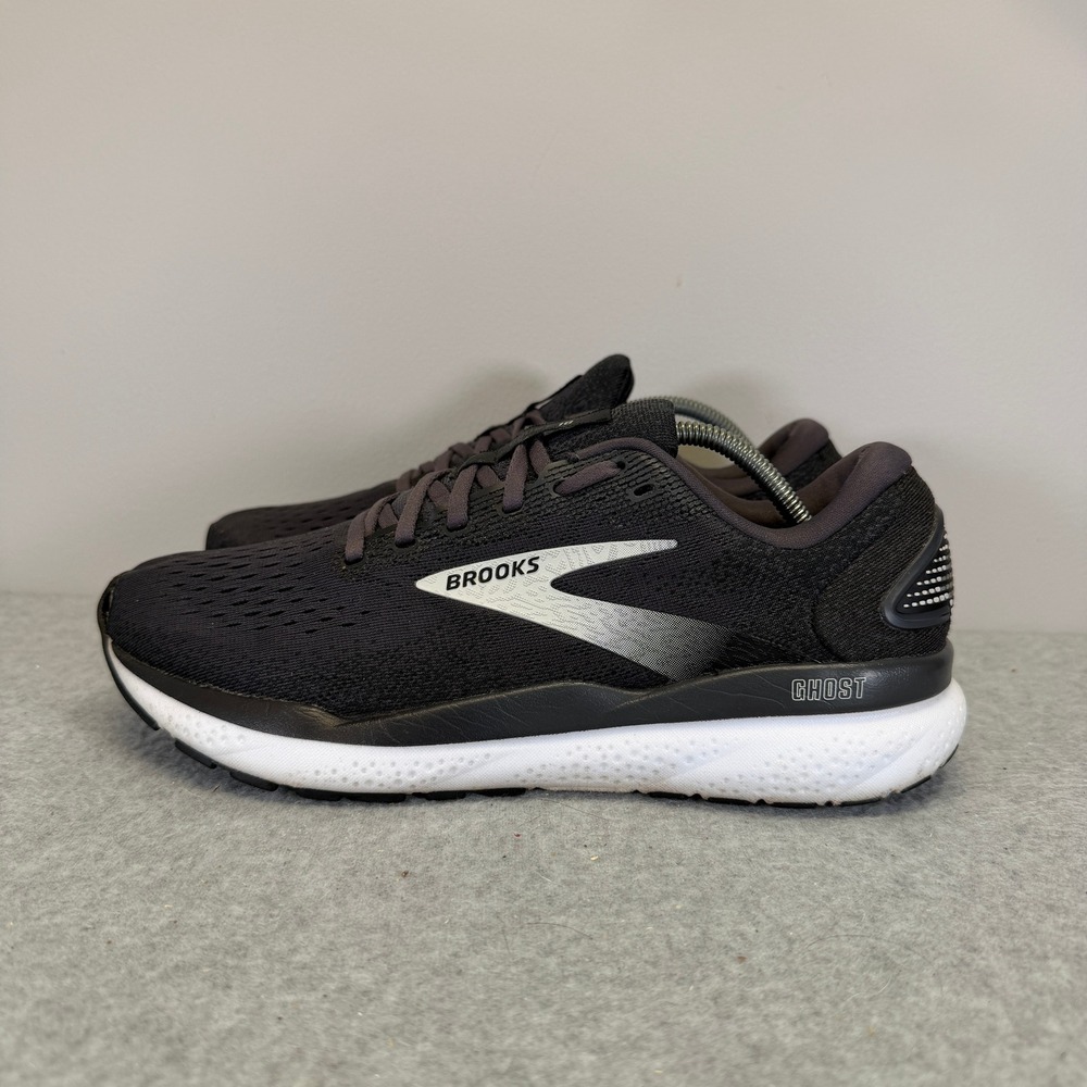 Brooks Ghost 16 Womens Shoes Size 9.5 Black White Running Sneakers 1204071B090